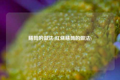 鳝筒的做法(红烧鳝筒的做法)