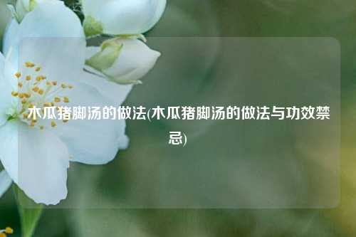 木瓜猪脚汤的做法(木瓜猪脚汤的做法与功效禁忌)
