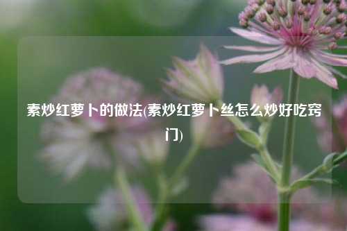 素炒红萝卜的做法(素炒红萝卜丝怎么炒好吃窍门)