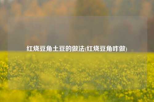 红烧豆角土豆的做法(红烧豆角咋做)