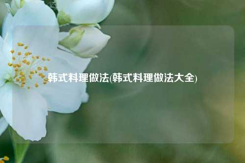 韩式料理做法(韩式料理做法大全)